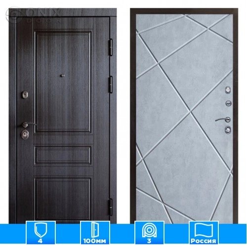 Входная дверь Престиж 125571 венге бетон светлый