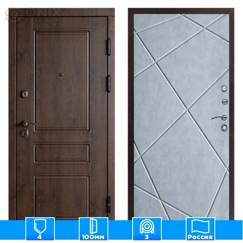 Входная дверь Престиж 125570 дуб бетон светлый