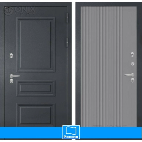 Входная дверь Атлантик 29 - Серый рельеф софт