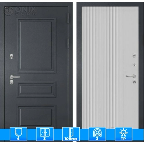 Входная дверь Атлантик 29 - Белый рельеф софт