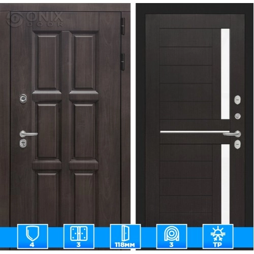 Входная дверь Лондон 02 - Венге, стекло белое