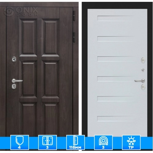 Входная дверь Лондон 14 - Дуб кантри белый горизонтальный