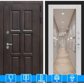 Входная дверь Лондон с зеркалом 18 - Сандал белый