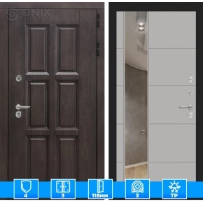 Входная дверь Лондон с зеркалом 19 - Грей софт