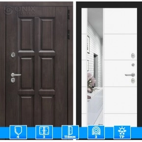 Входная дверь Лондон с зеркалом 19 - Белый софт