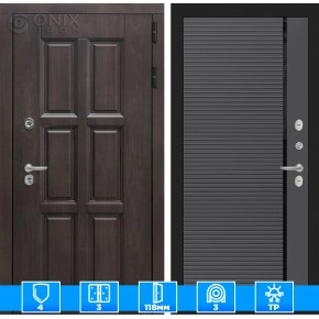 Входная дверь Лондон 22 - Графит софт, черная вставка