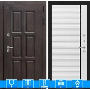 Входная дверь Лондон 22 - Белый софт, черная вставка