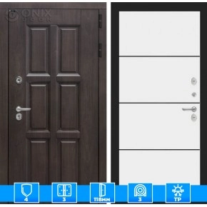 Входная дверь Лондон 25 - Белый софт, черный молдинг