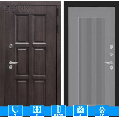 Входная дверь Лондон 30 - Серый рельеф софт