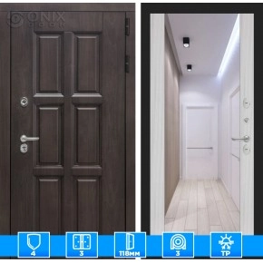 Входная дверь Лондон с зеркалом Максимум - Сандал белый