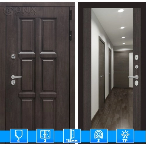 Входная дверь Лондон с зеркалом Максимум - Венге