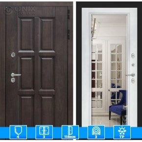 Входная дверь Лондон с зеркалом Фацет - Белый софт