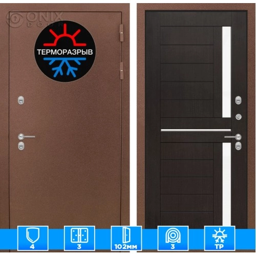Входная дверь Термо Магнит 02 - Венге, стекло белое