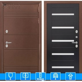 Входная дверь Термо Лайт 01 - Венге, стекло белое