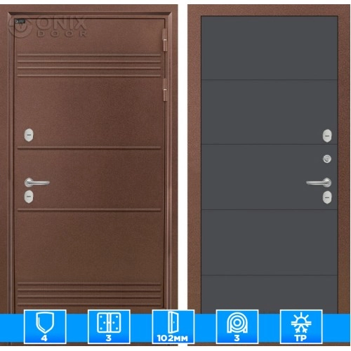 Входная дверь Термо Лайт 13 - Графит софт