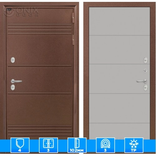 Входная дверь Термо Лайт 13 - Грей софт