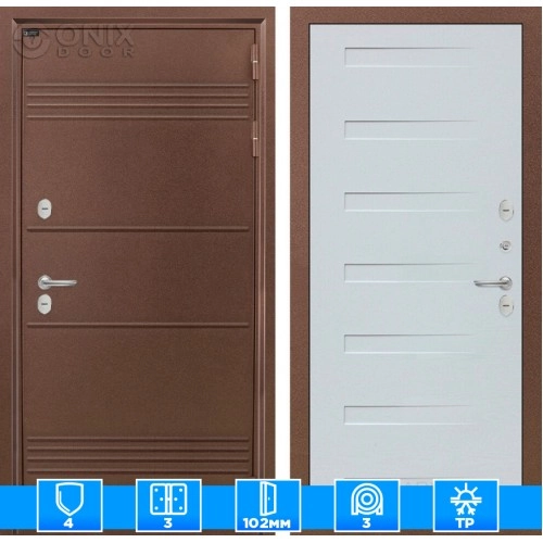 Входная дверь Термо Лайт 14 - Дуб кантри белый горизонтальный