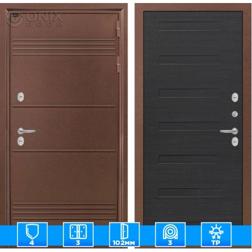 Входная дверь Термо Лайт 14 - Эковенге горизонтальный