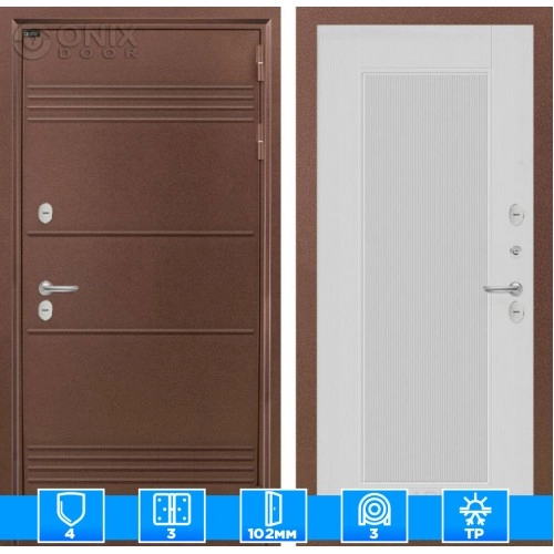 Входная дверь Термо Лайт 30 - Белый рельеф софт