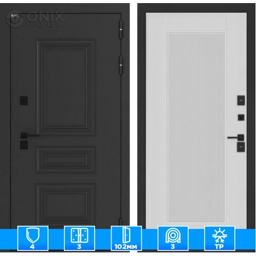 Входная дверь Аляска Лайт 30 - Белый рельеф софт