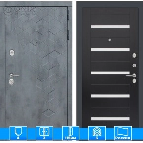 Входная дверь Бетон 01 - Венге, стекло белое