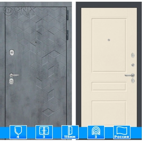 Входная дверь Бетон 03 - Крем софт