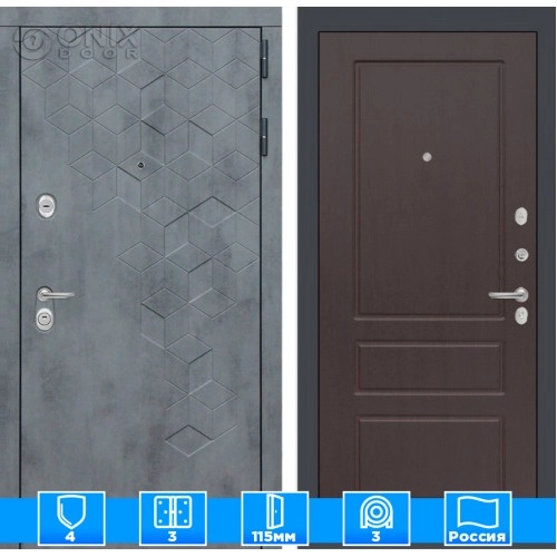 Входная дверь Бетон 03 - Орех премиум