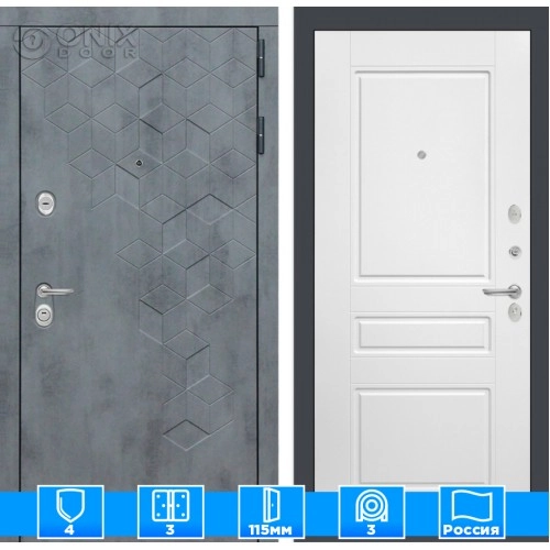 Входная дверь Бетон 03 - Белый софт