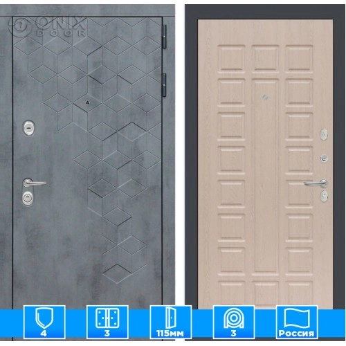 Входная дверь Бетон 04 - Беленый дуб