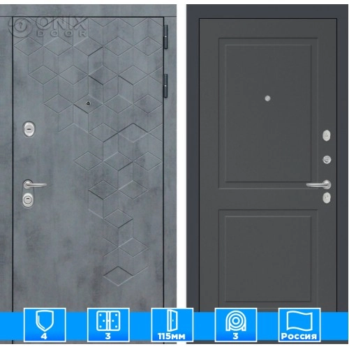 Входная дверь Бетон 11 - Графит софт