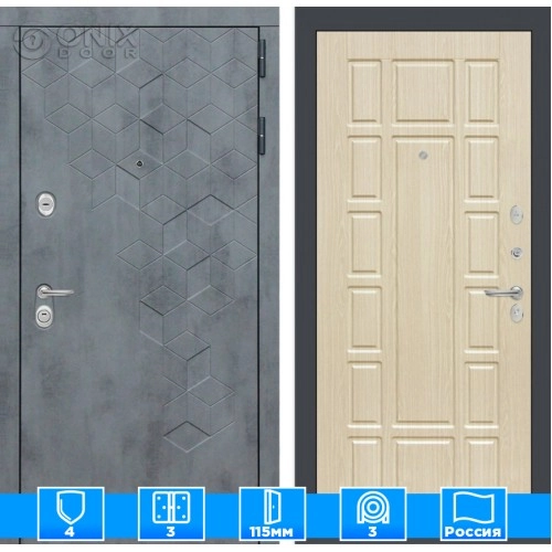 Входная дверь Бетон 12 - Беленый дуб