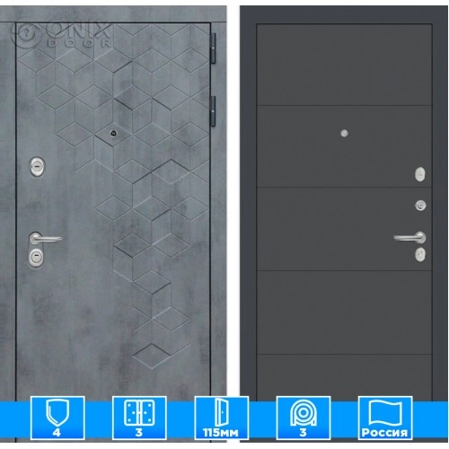 Входная дверь Бетон 13 - Графит софт