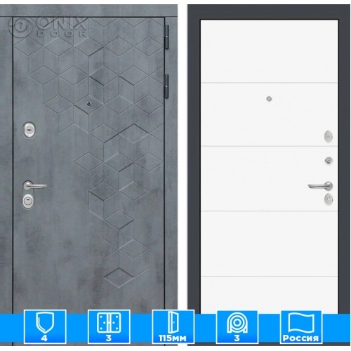 Входная дверь Бетон 13 - Белый софт