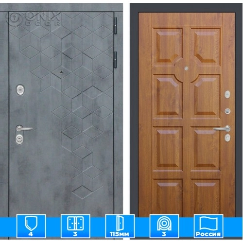 Входная дверь Бетон 17 - Золотой дуб