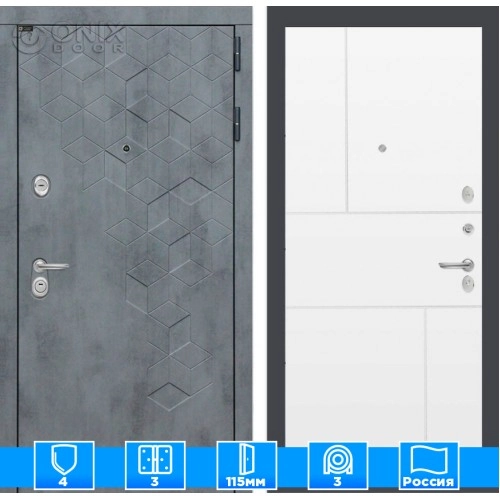 Входная дверь Бетон 21 - Белый софт