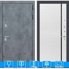 Входная дверь Бетон 22 - Белый софт, черная вставка