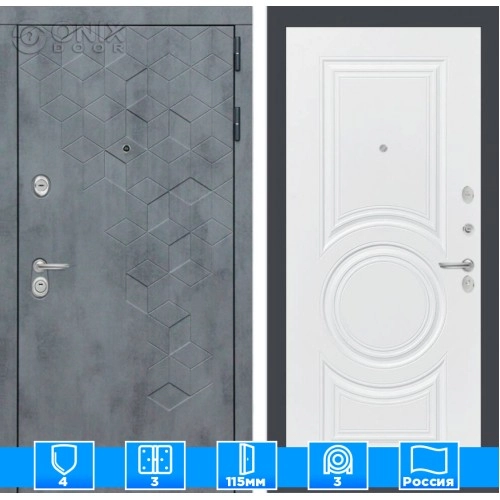 Входная дверь Бетон 23 - Белый софт