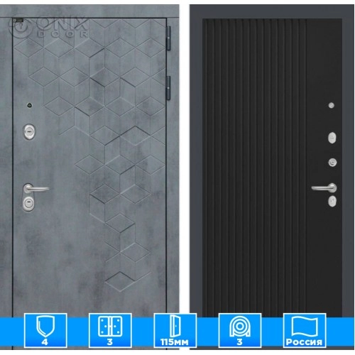 Входная дверь Бетон 29 - Черный кварц