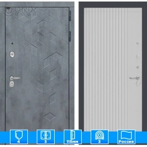 Входная дверь Бетон 29 - Белый рельеф софт