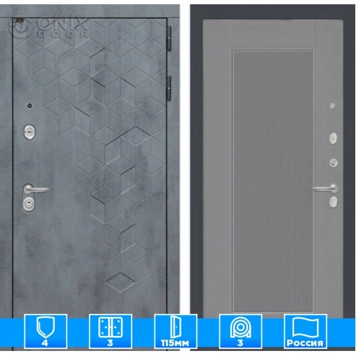 Входная дверь Бетон 30 - Серый рельеф софт