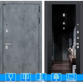 Входная дверь Бетон с тонированным зеркалом Максимум - Черный кварц
