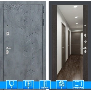 Входная дверь Бетон с зеркалом Максимум - Венге