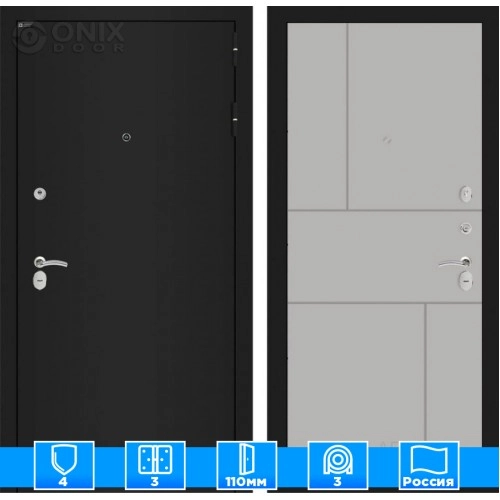Входная дверь CLASSIC шагрень черная 21 - Грей софт