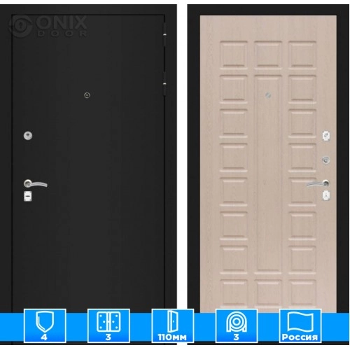 Входная дверь CLASSIC шагрень черная 04 - Беленый дуб