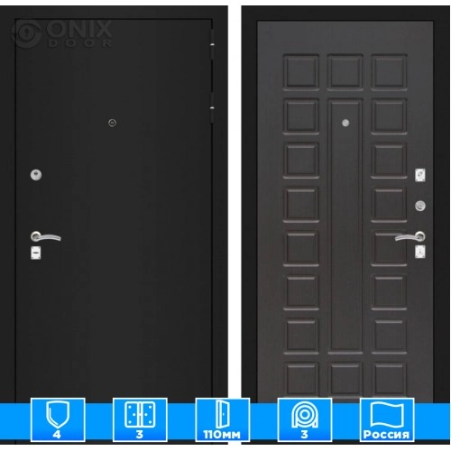 Входная дверь CLASSIC шагрень черная 04 - Венге