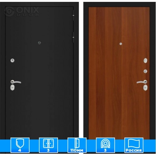 Входная дверь CLASSIC шагрень черная 05 - Итальянский орех