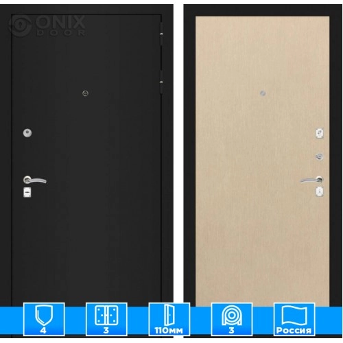 Входная дверь CLASSIC шагрень черная 05 - Венге светлый