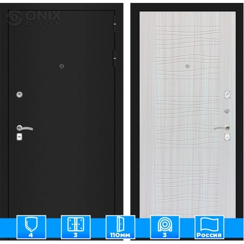 Входная дверь CLASSIC шагрень черная 06 - Сандал белый