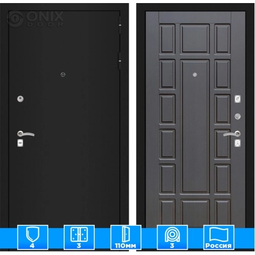 Входная дверь CLASSIC шагрень черная 12 - Венге