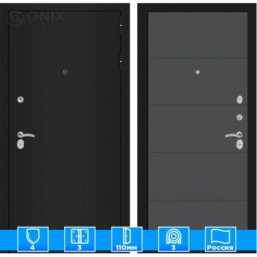 Входная дверь CLASSIC шагрень черная 13 - Графит софт